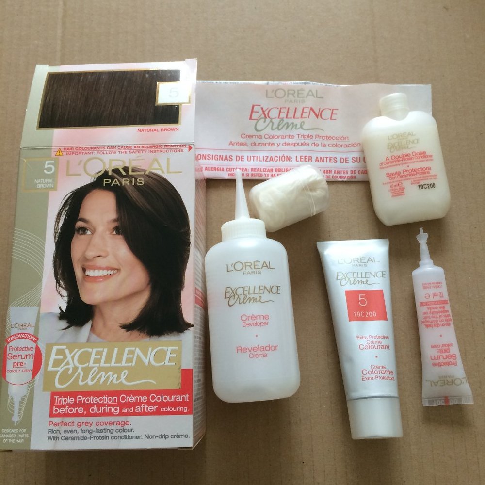 - L' Oreal Paris excellent cream Natural Brown hair dye triple action NEW